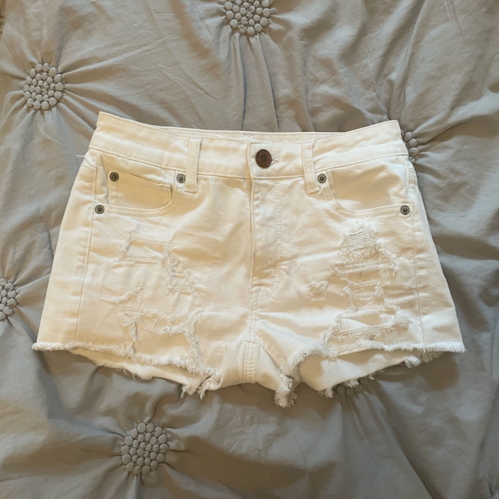 American Eagle White Jean Shorts